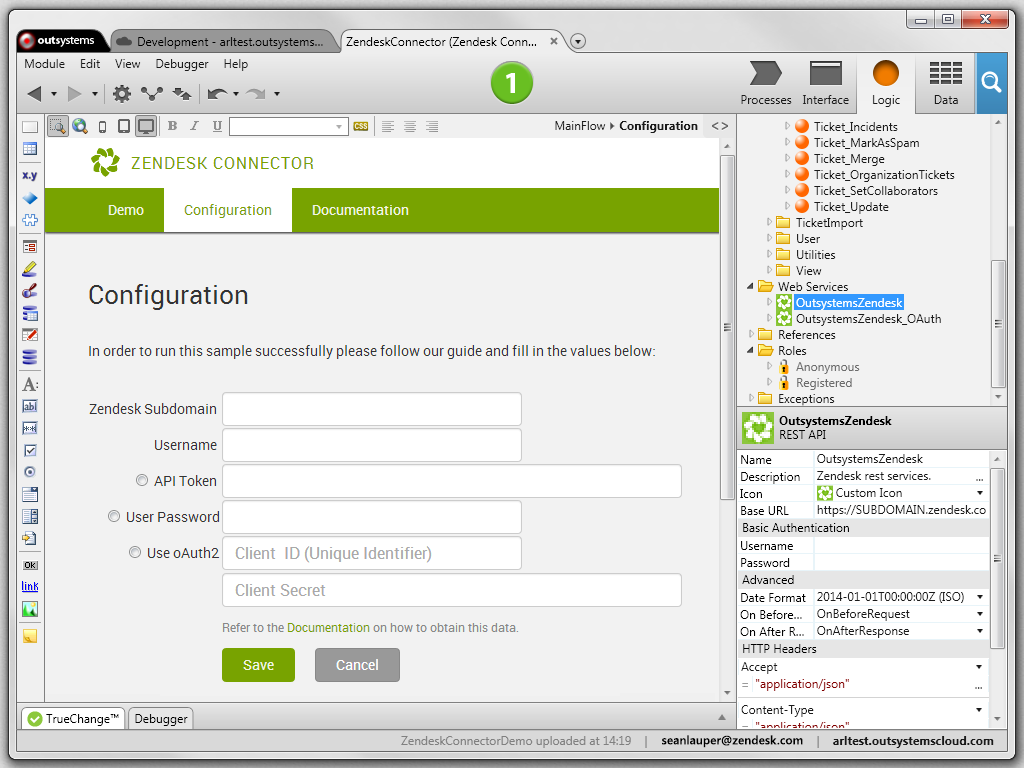 OutSystems Connector App Integration With Zendesk Support