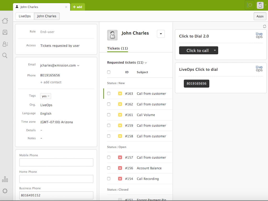 LiveOps App Integration with Zendesk Support